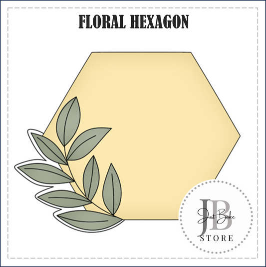 J459 - FLORAL HEXAGON COOKIE CUTTER