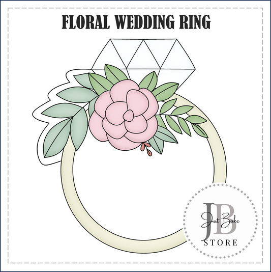 J93 - FLORAL WEDDING RING COOKIE CUTTER