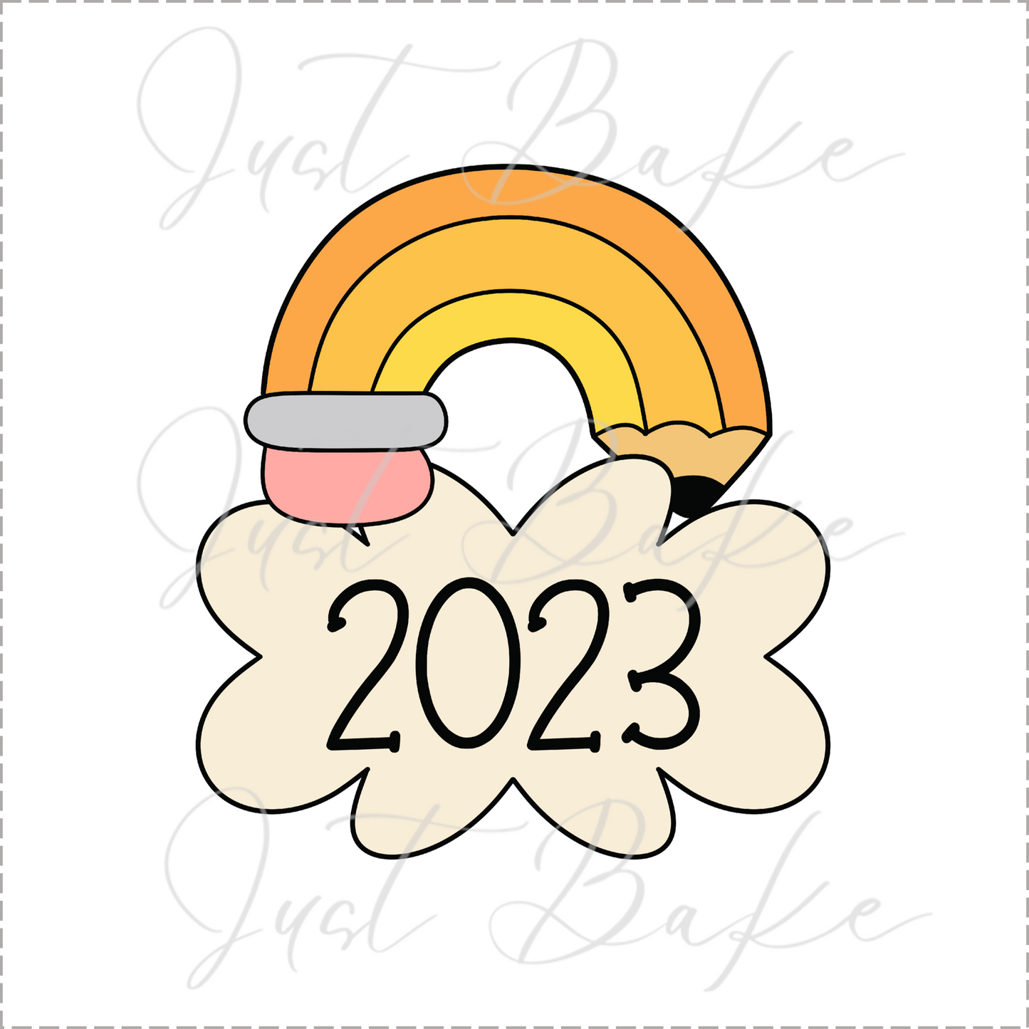 JBS0795 - PENCIL RAINBOW PLAQUE COOKIE CUTTER