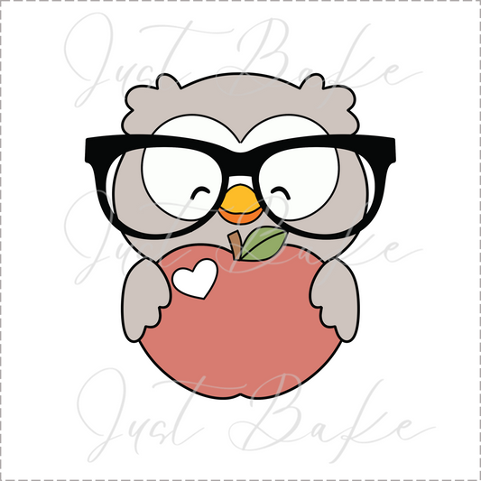 JBS0838 - OWL WITH APPLE COOKIE CUTTER