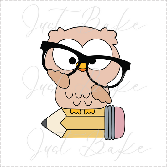 JBS0845 - OWL ON PENCIL COOKIE CUTTER