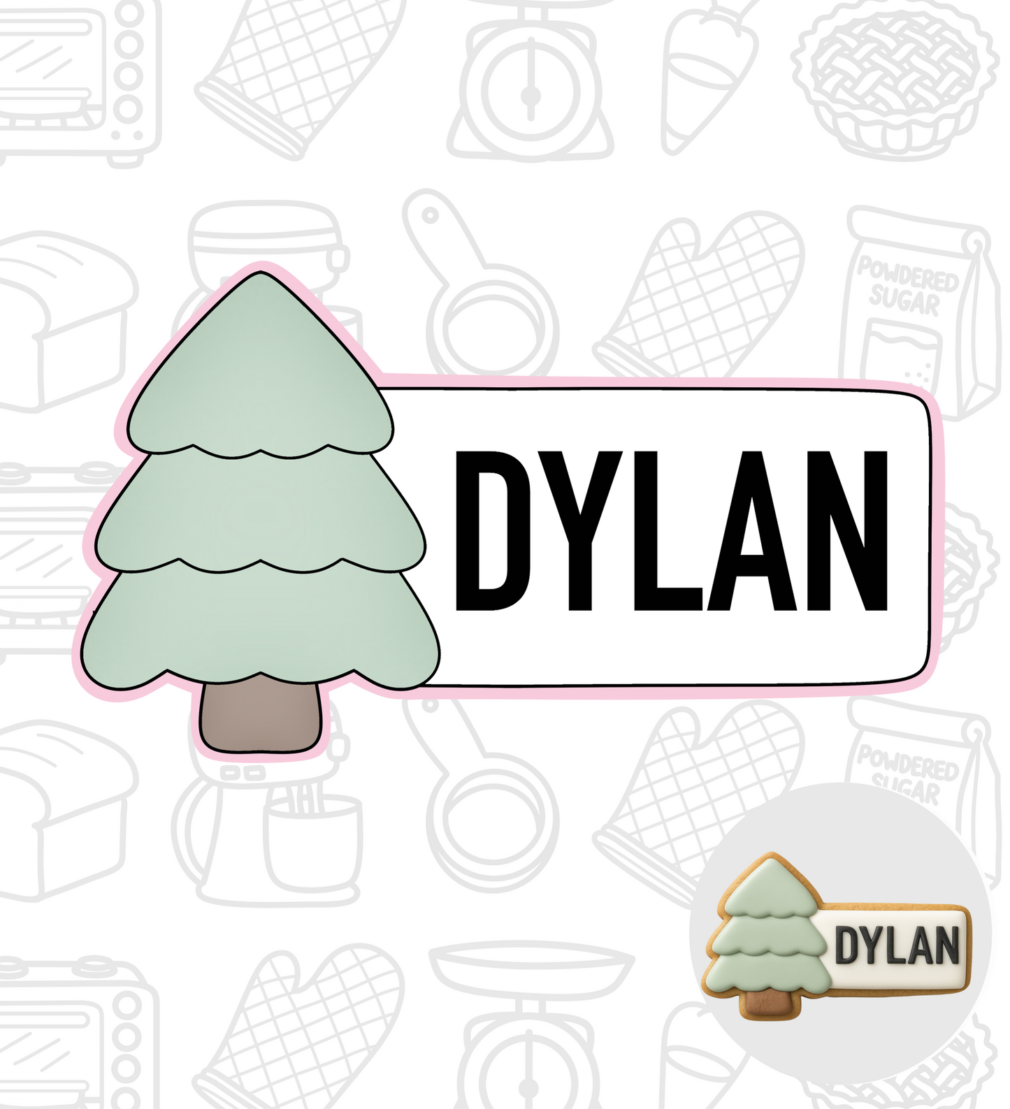 387. Christmas Tree Plaque Cookie Cutter