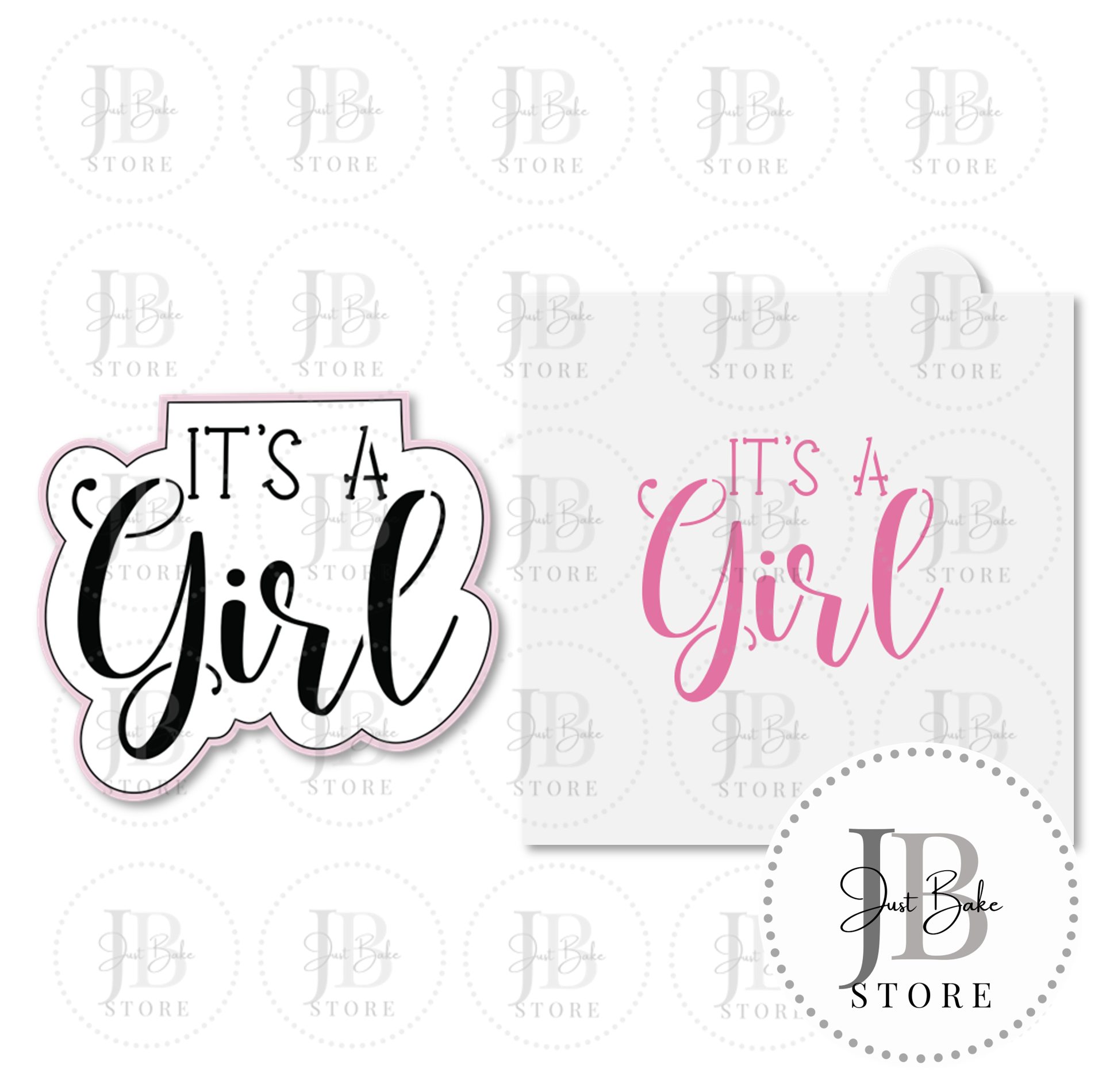 C0458 - It’s a Girl Cookie Cutter - STENCIL SOLD SEPERATELY – justbakestore