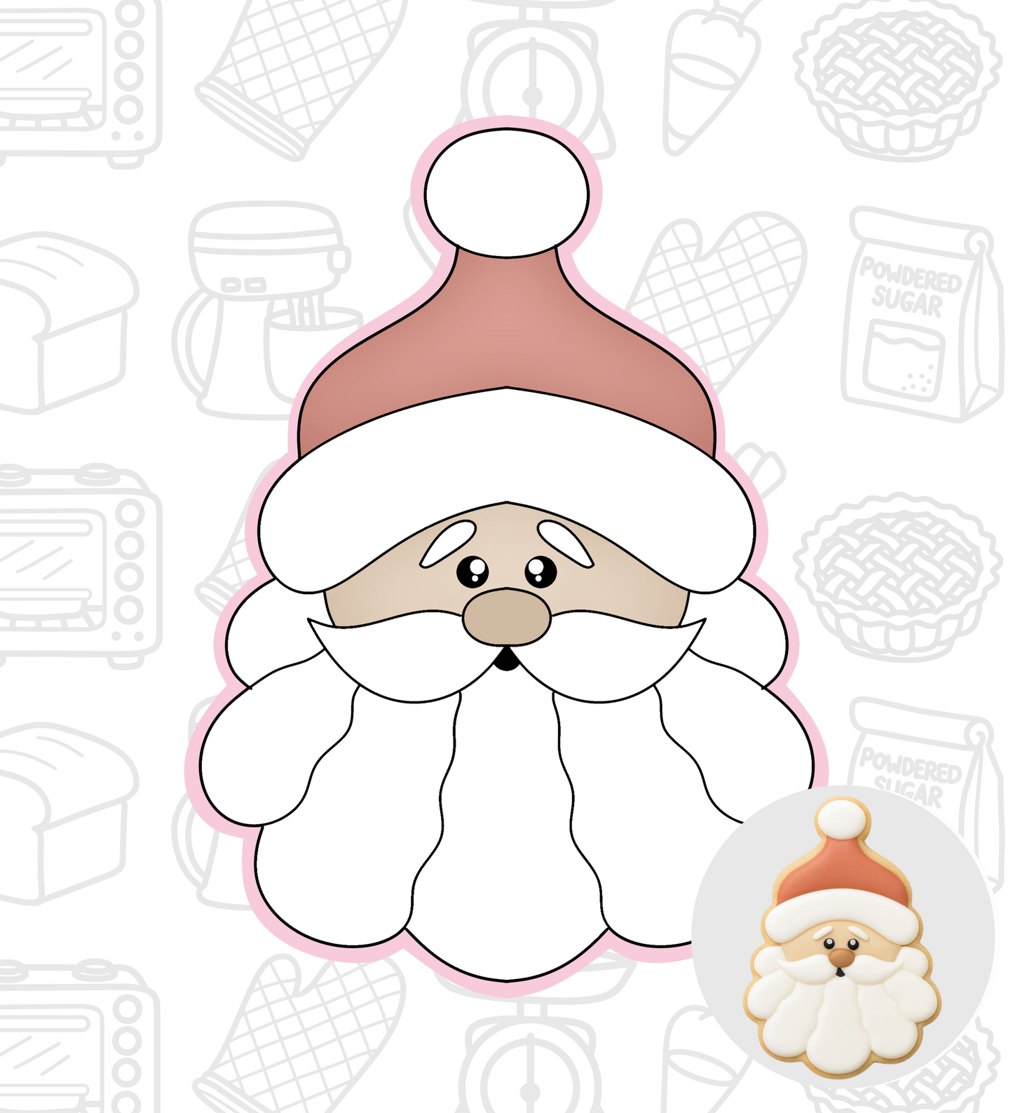 281. Santa Face Cookie Cutter