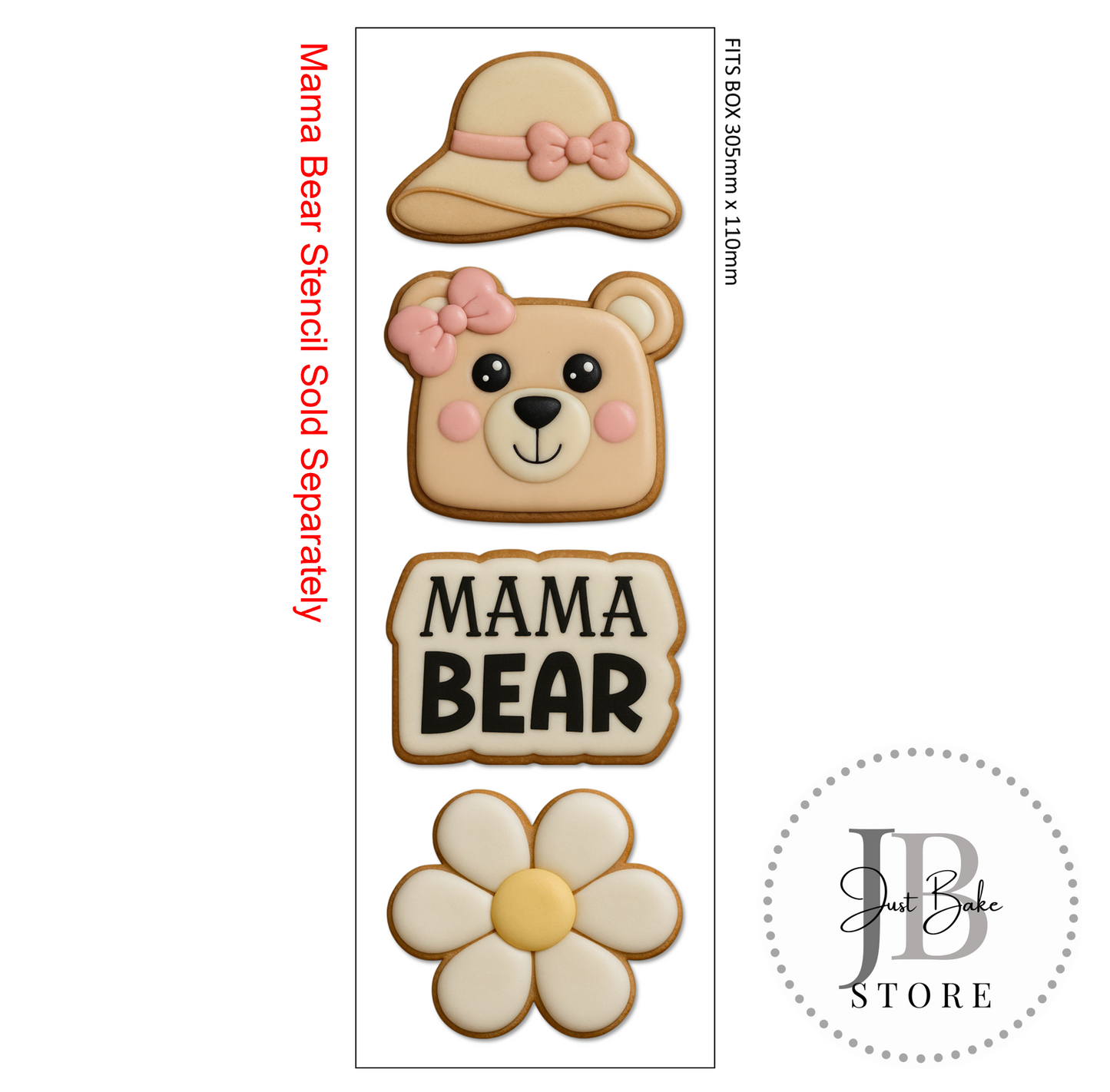 C0389 - Mama Bear Midi Cookie Cutter Set - STENCIL SOLD SEPERATLY