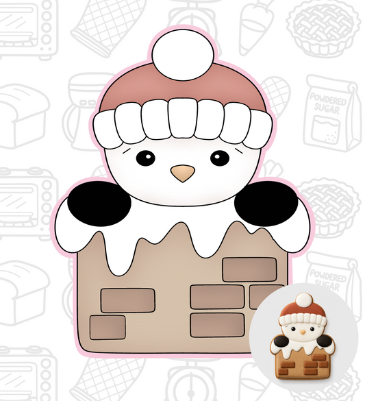 238. Snowman Peaking Cookie Cutter