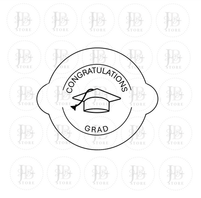 00186 - Congratulations Grad Fondant Stamp