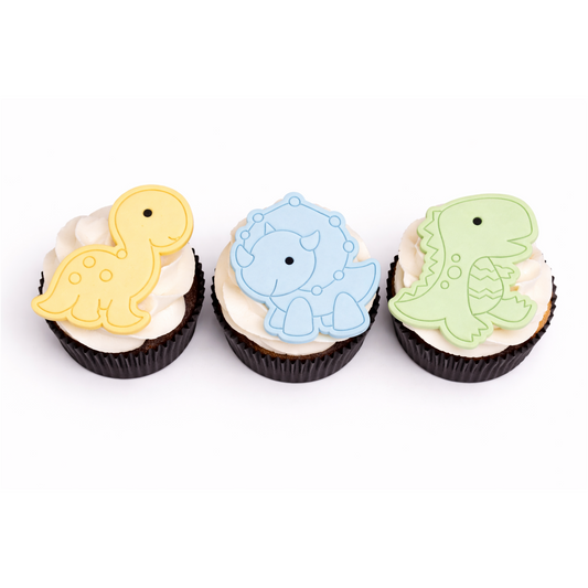815. Dinosaurs Fondant Cupcake Cutters and Stamps (Set of 3)