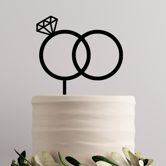 600. Wedding Rings Cake Topper