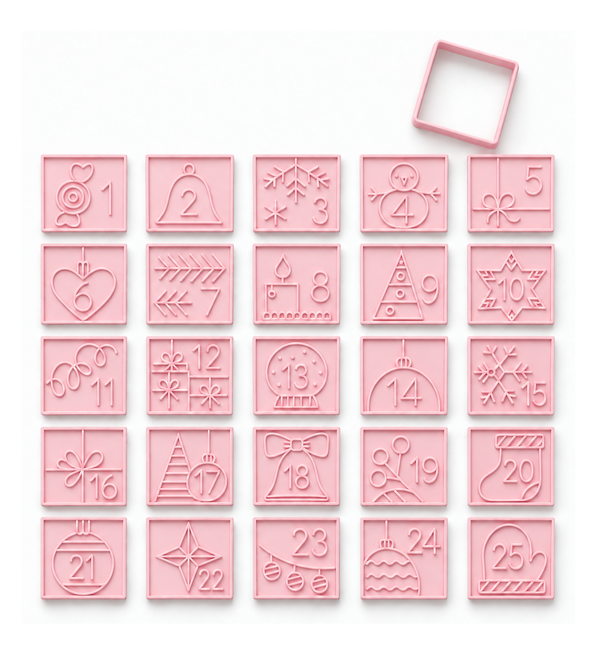 Advent Calendar Cookie Cutter and Stamp Set