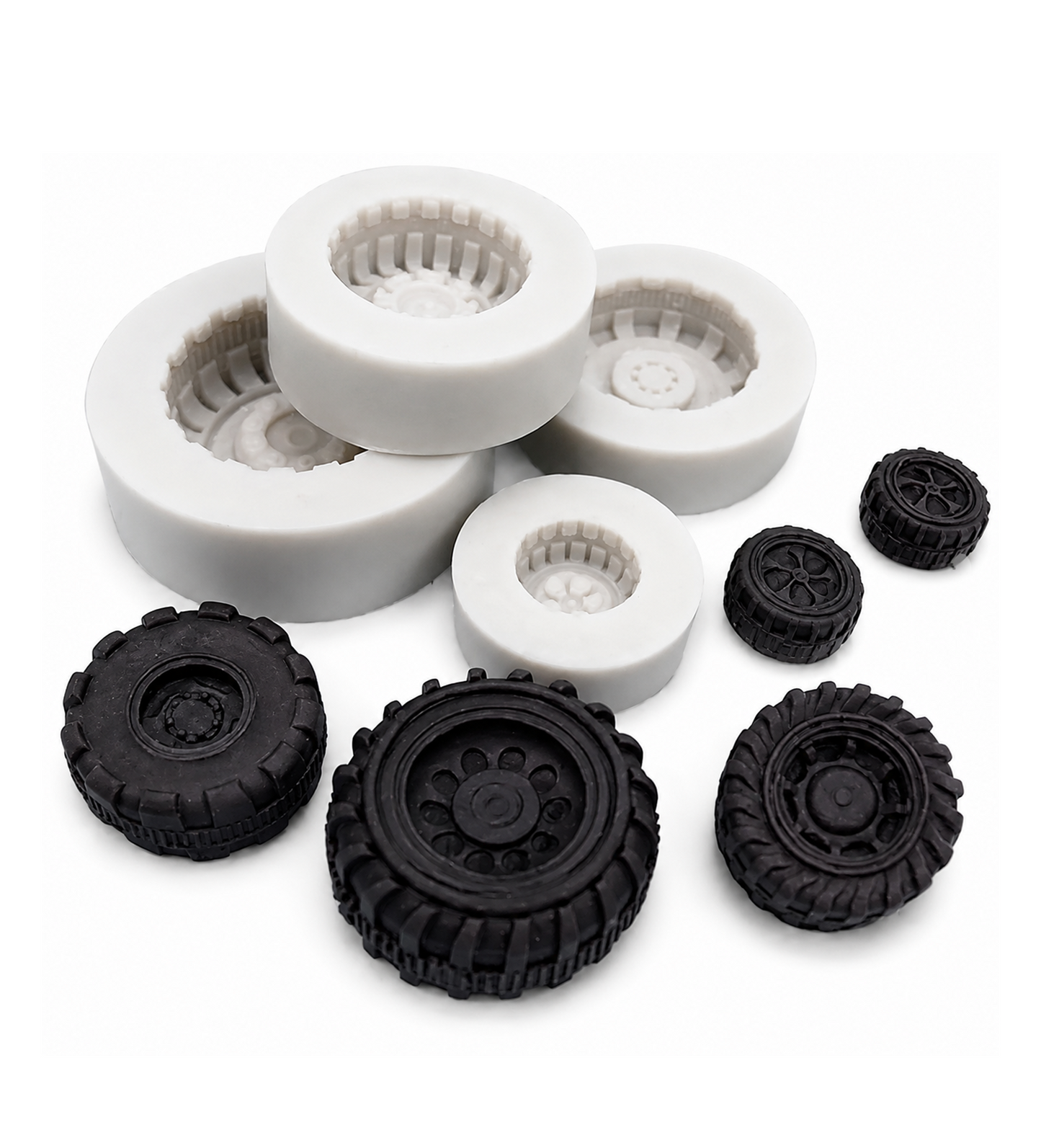 STOCK0005 - 4 Piece Tyre Fondant Moulds