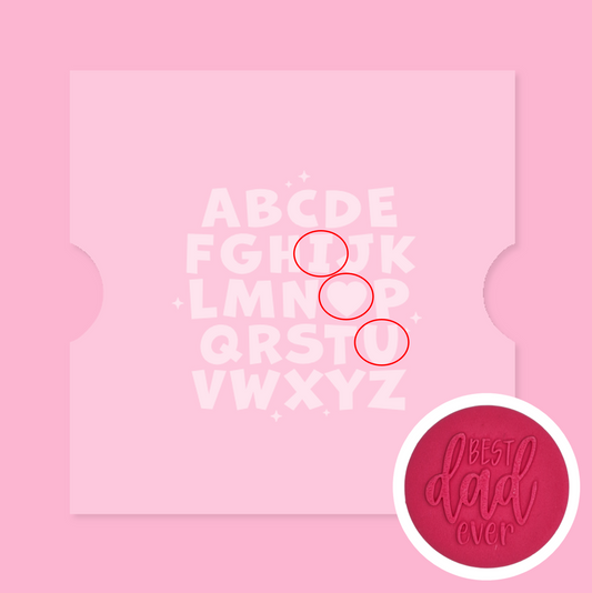 18 - I Love You Alphabet Fondant Debosser