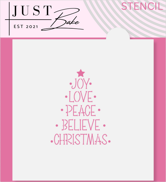 S19 - JOY, LOVE, PEACE CHRISTMAS STENCIL
