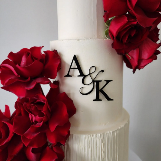 601. Double Initial Acrylic Wedding Cake Charm
