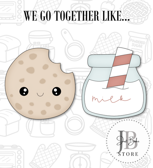 359. We go Together Like Cookies and Milk Cookie Cutter Set
