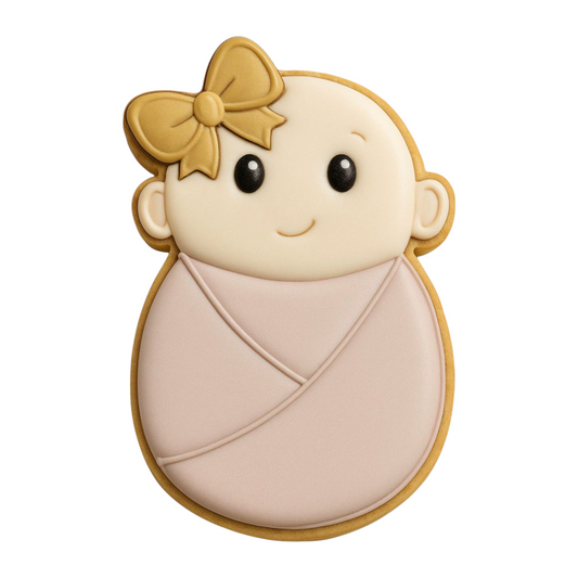 C0323 - Swaddled Baby Girl Cookie Cutter