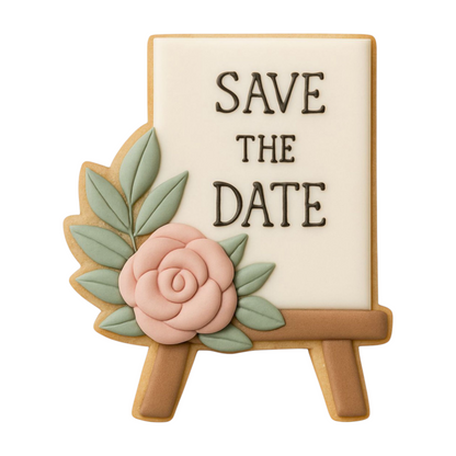 C0299 - Floral Wedding Sign Cookie Cutter