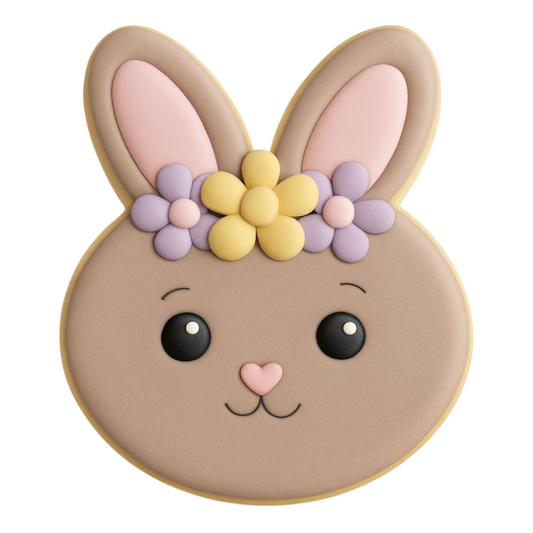 C0307 - Easter Bunny Floral Face Cookie Cutter