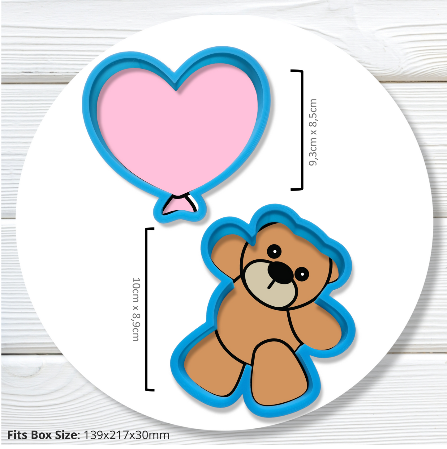 JBS0222 - Bear and Heart Set - Complete Set fits box :  Size: 139x217x30mm