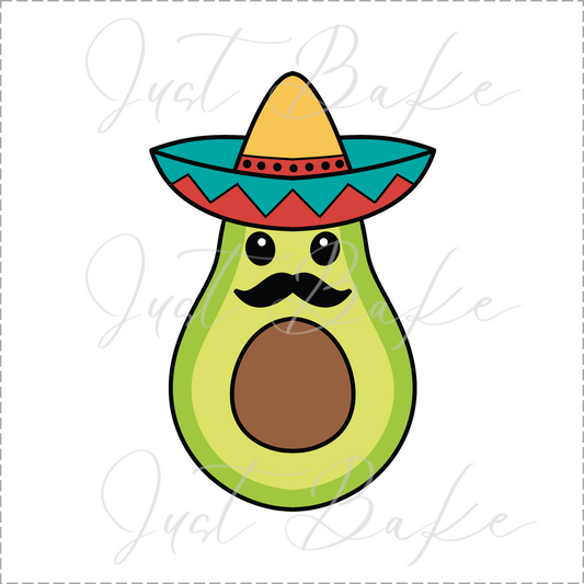 JBS0527 - Avo with Sombrero Cookie Cutter